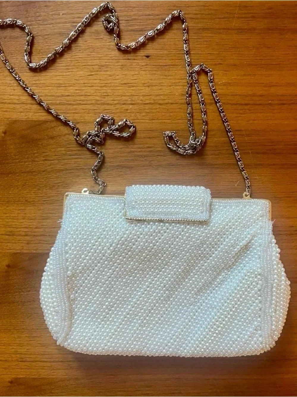 Pearl Beaded Crossbody Bag